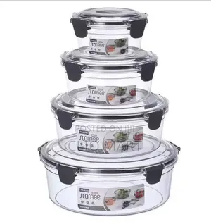 4-Piece Borosilicate Glass Storage Containers – Stackable Meal Bowls