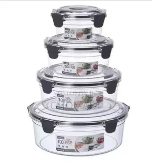 4-Piece Borosilicate Glass Storage Containers – Stackable Meal Bowls
