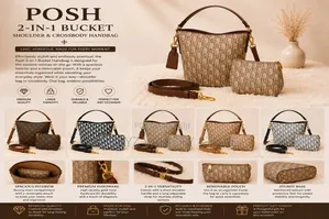 Posh 2-in-1 Bucket Shoulder & Crossbody Handbag