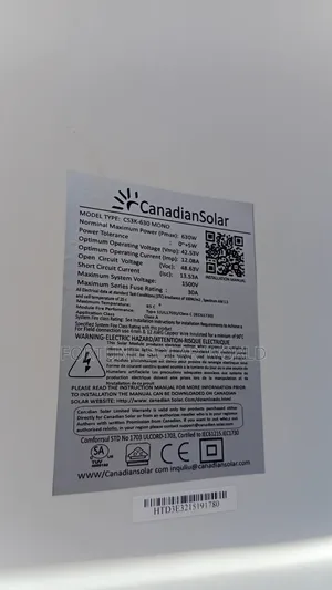 630watts 12/48v Canadian Mono Solar Panel
