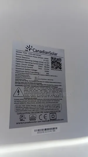 630watts 12/48v Canadian Mono Solar Panel