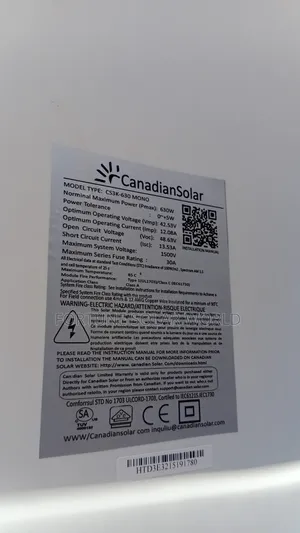 630watts 12/48v Canadian Mono Solar Panel