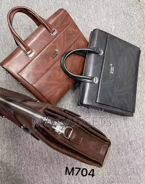 Montblanc Executive Men’s Leather Laptop Briefcase Brown & Met-Black