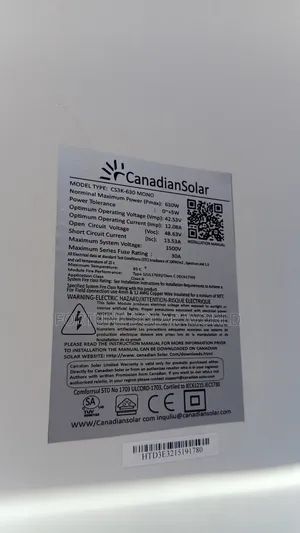 630watts 12/48v Highvoltage Canadian Mono Solar Panel