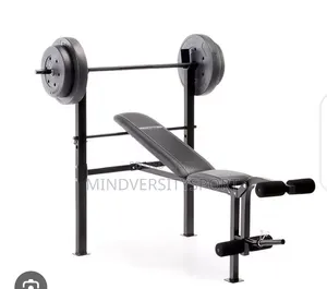 Weight Bench and Barbell