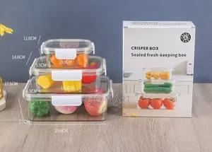 3-Piece Clear Acrylic Storage Containers – Stackable Fridge Organisers