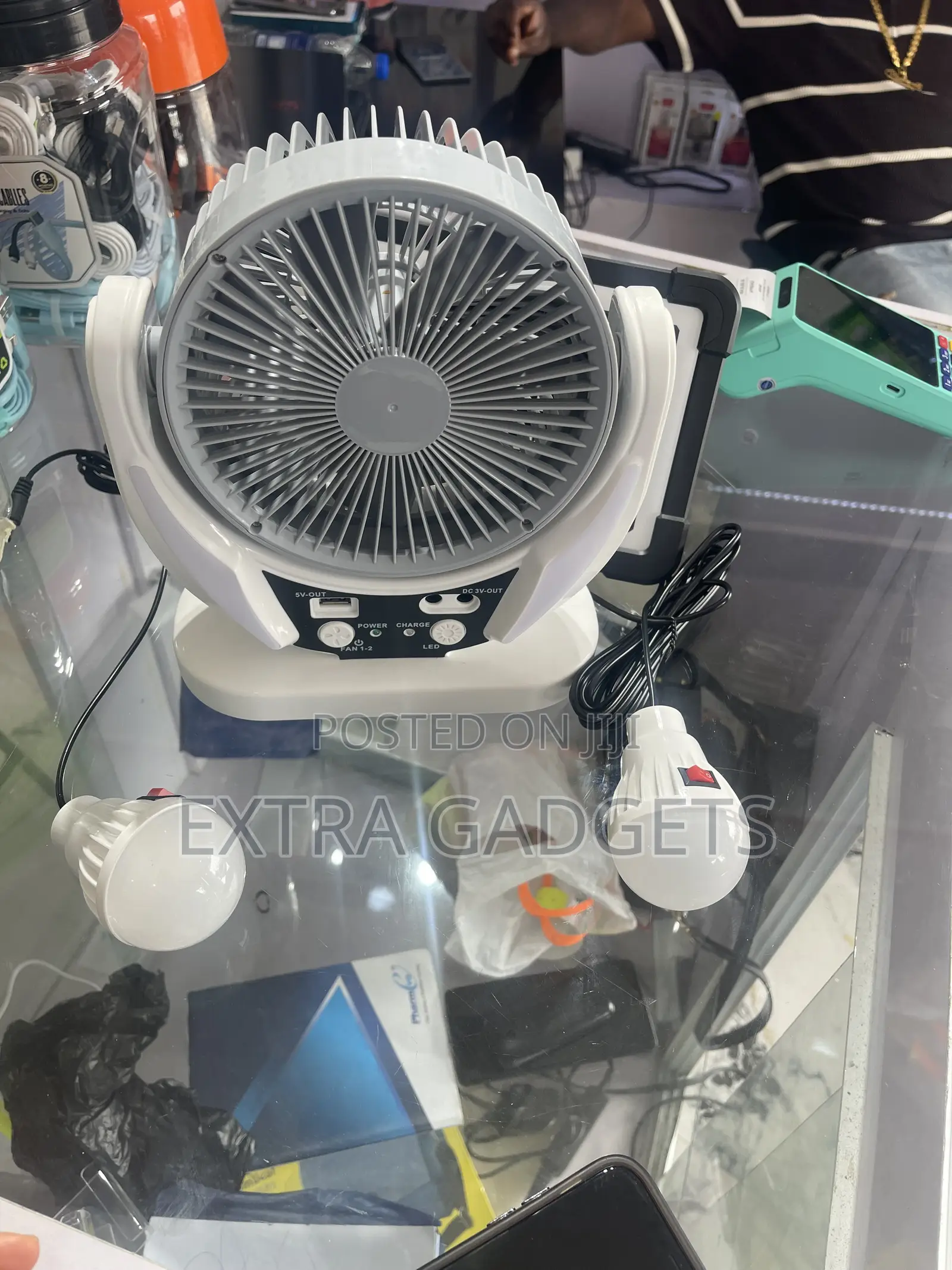 Solar 4 in 1 Rechargeable Fan