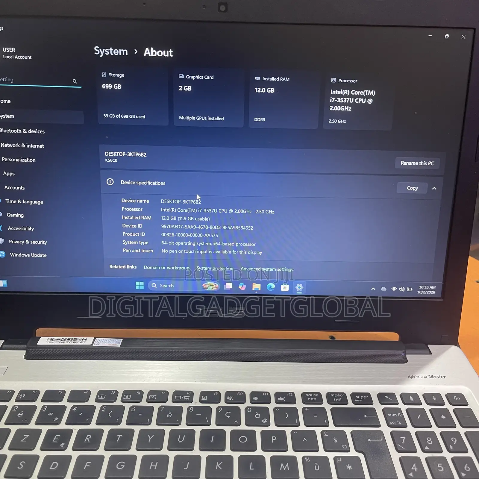 Laptop Asus K56CB 12GB Intel Core i7 HDD+SSD 700GB