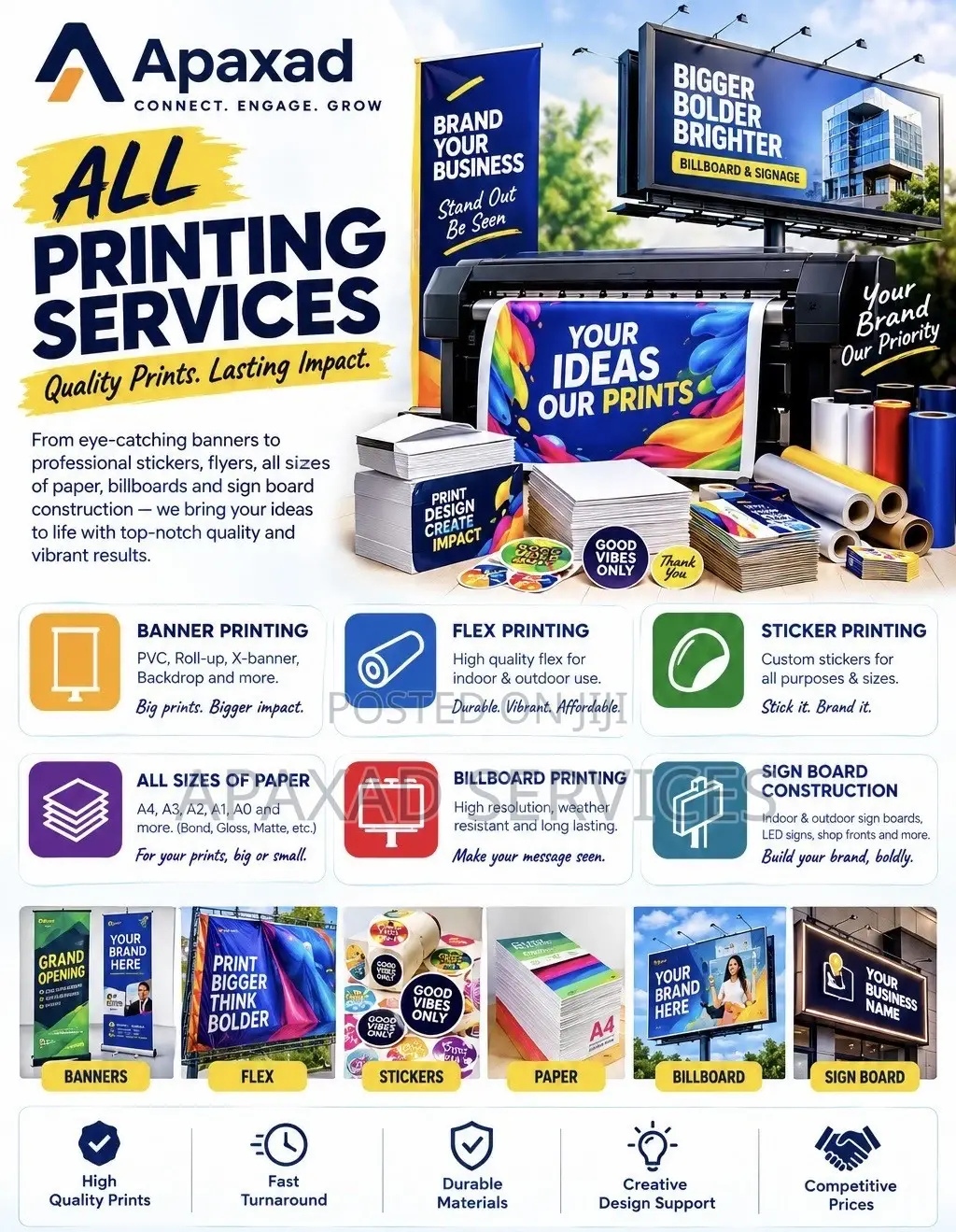 Printing of Banner Flex Sticker Bill Board Construction