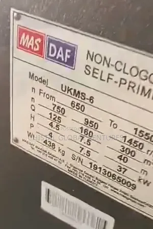 MAS DAF Self-Priming Non-Clog Diesel Sewage & Drainage Pump (300m3/H)