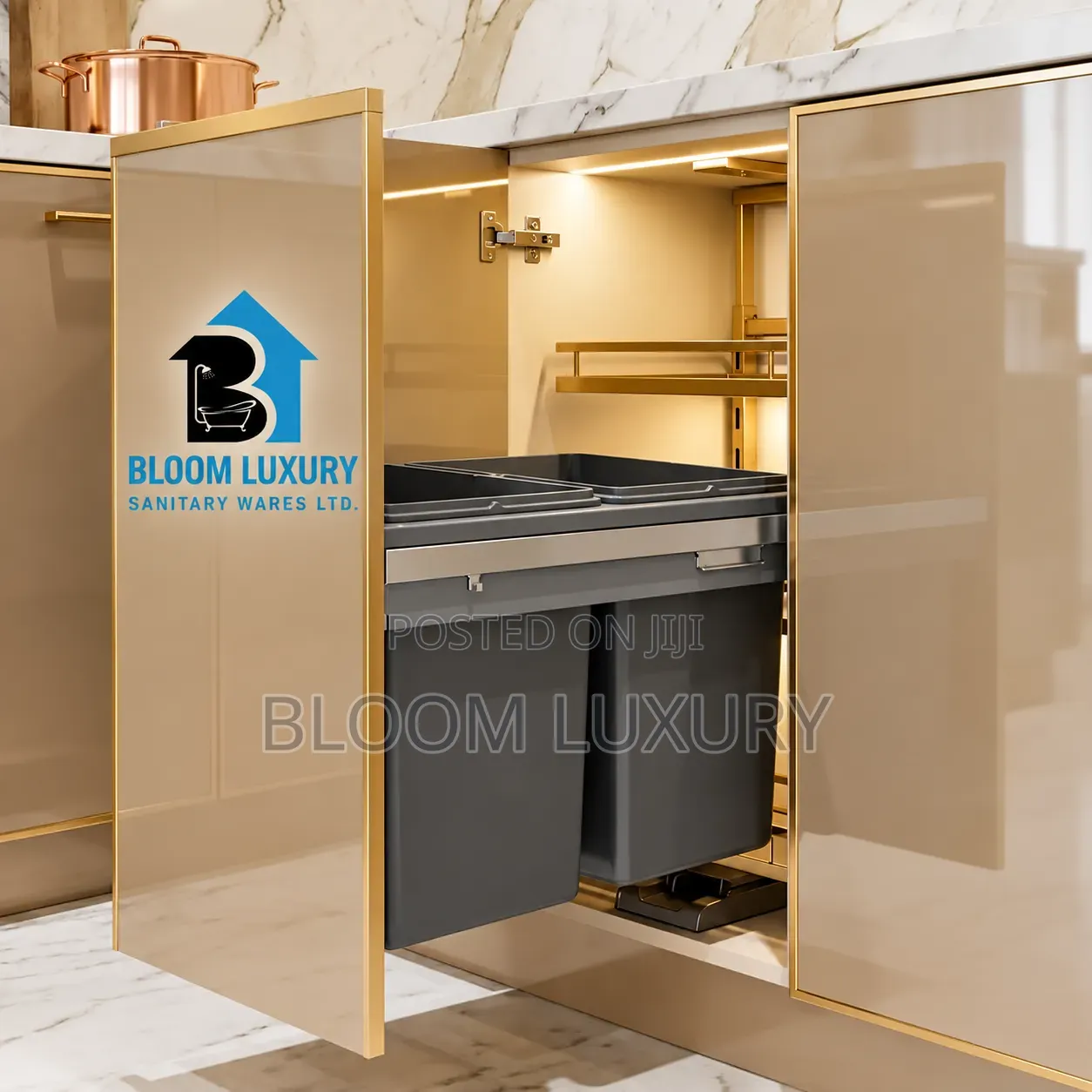Kitchen Inbult Pull Out Waste Bin