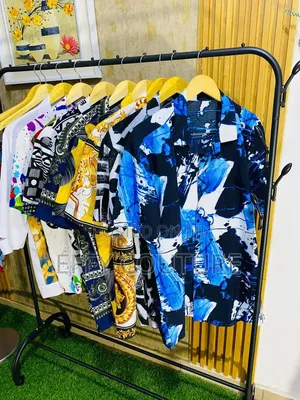 Premium Vintage Printed Crepe Shirt and Net Shirt– ₦10,000