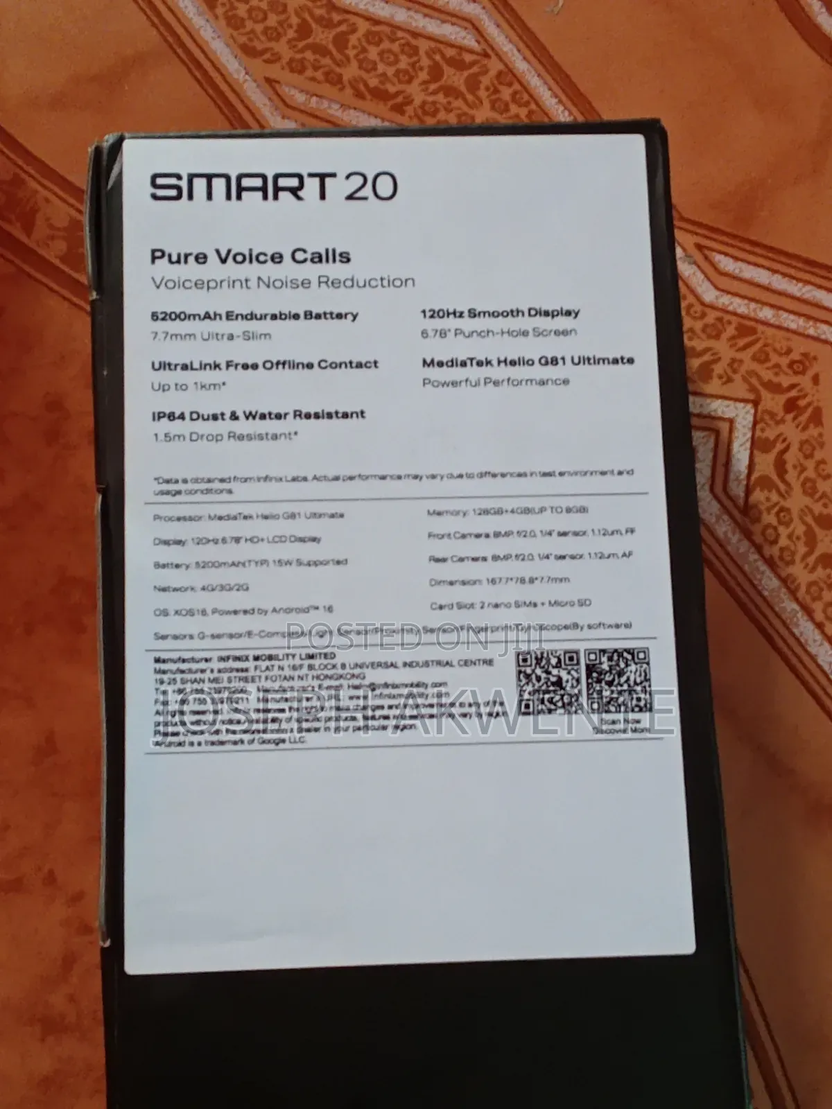 New Infinix Smart 20 128 GB Gray