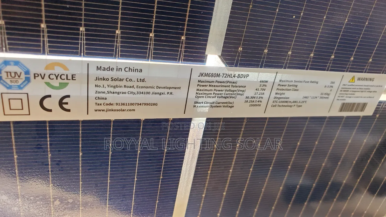 680W Jinko Solar Panel