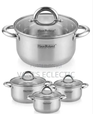 Haus Roland 4-Piece Premium Stainless Steel Cookware Pot Set