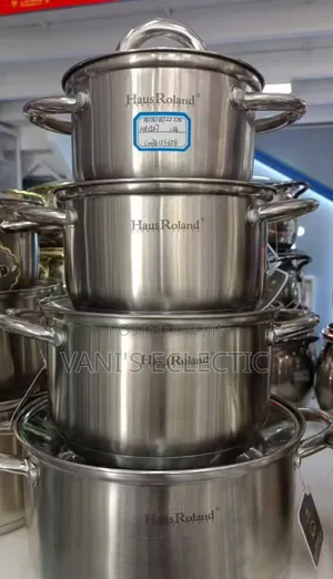 Haus Roland 4-Piece Premium Stainless Steel Cookware Pot Set
