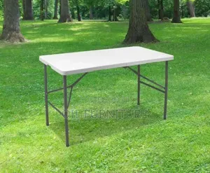Heavy-Duty Red and White Plastic Folding Table 4feet