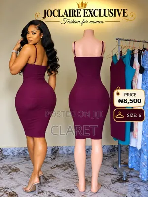 Joclaire Exclusive Elegant Burgundy Bodycon Dress