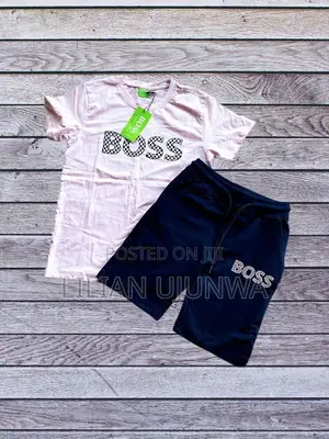 BOSS 2pcs Set for Girls Age 6yrs - Pink Top & Navy Blue Short