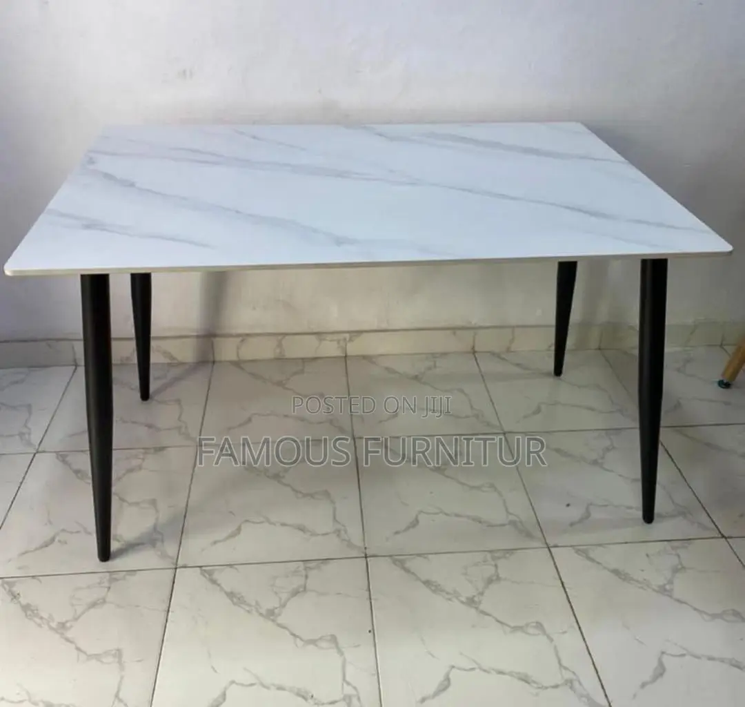 Modern Upholstered Marble Dining Table With 4 Chairs