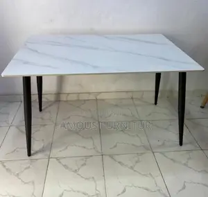 Modern Upholstered Marble Dining Table With 4 Chairs