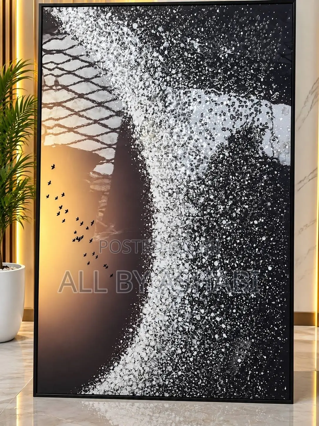 Golden Wave Elegance Acrylic Frame