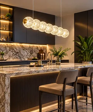 Minimalist LED Pendant Lights With Clear Acrylic Ball, Hanging Lamp