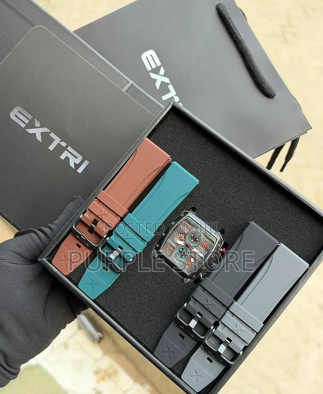 Extri Solid Men's Chronograph Watches With 4 Straps