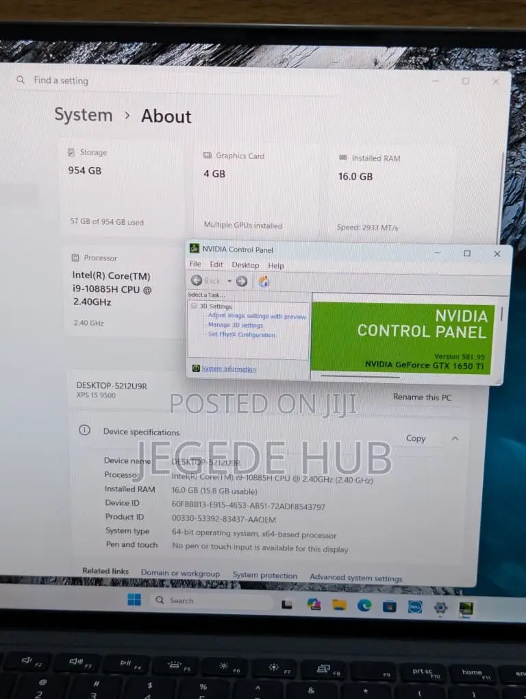 Laptop Dell XPS 15 9500 16GB Intel Core i7 SSD 1T