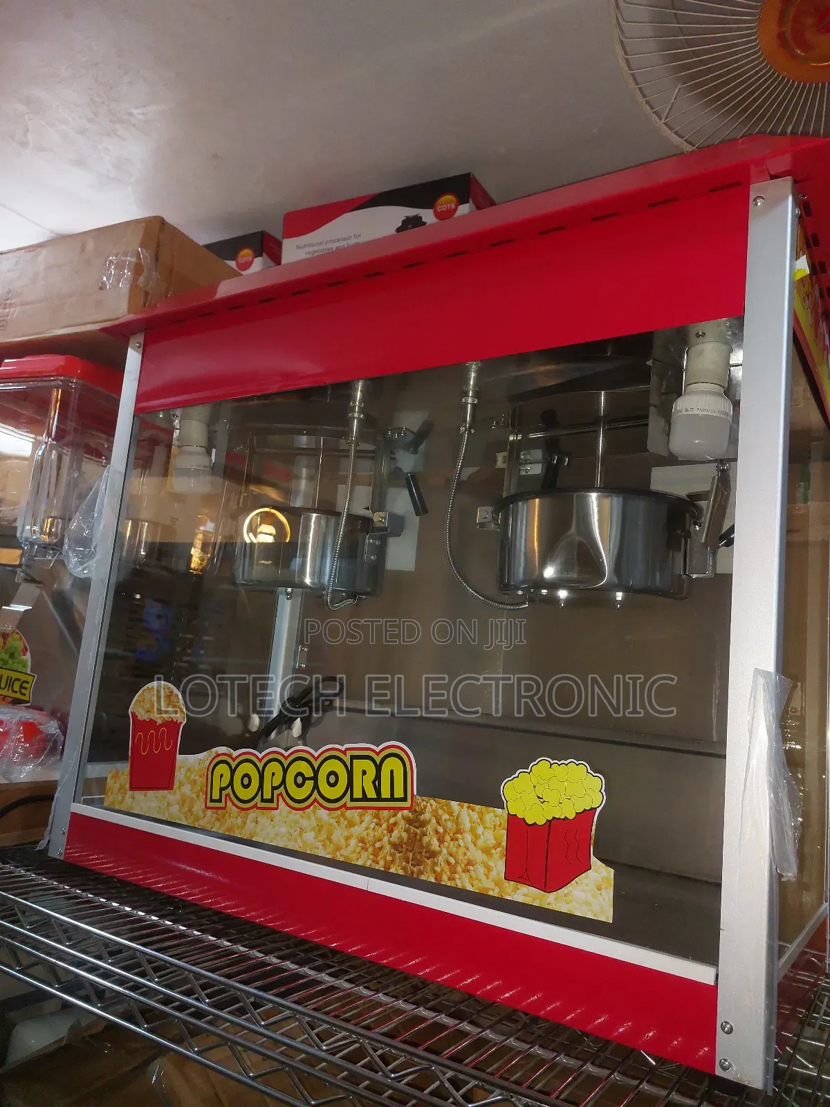 Industrial Double Pot Popcorn Machine With Glass Display