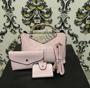 Luxury Pink 3-in-1 Handbag Set - Shoulder Bag