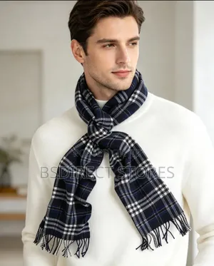 Genuine Gant Luxury Check Twill Scarf Evening Blue