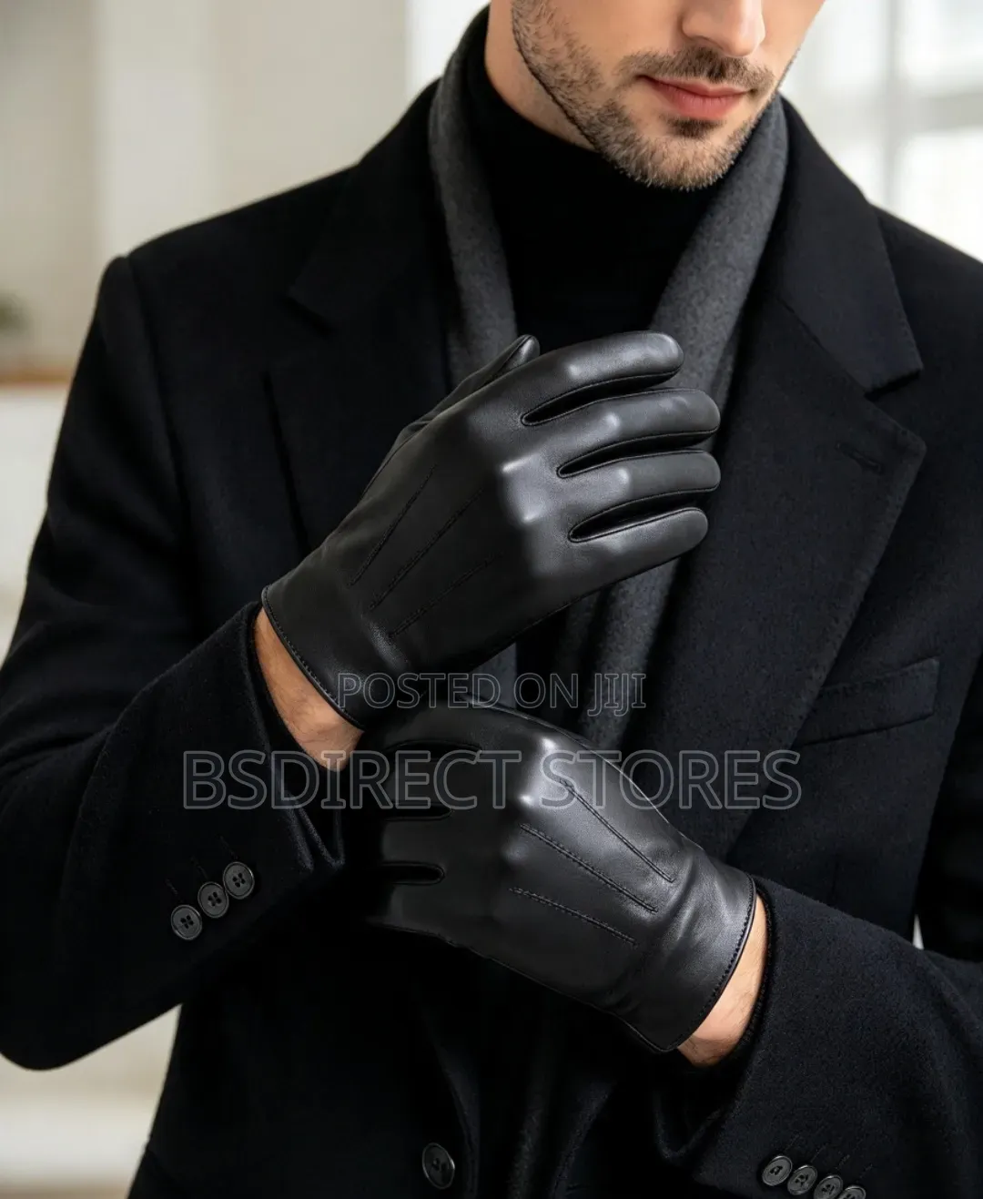 MARKS AND SPENCER Black Luxury Leather Gloves. Thermowarmth