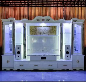 Premium Wine Display TV Unit With Bluetooth Speaker & Led Light