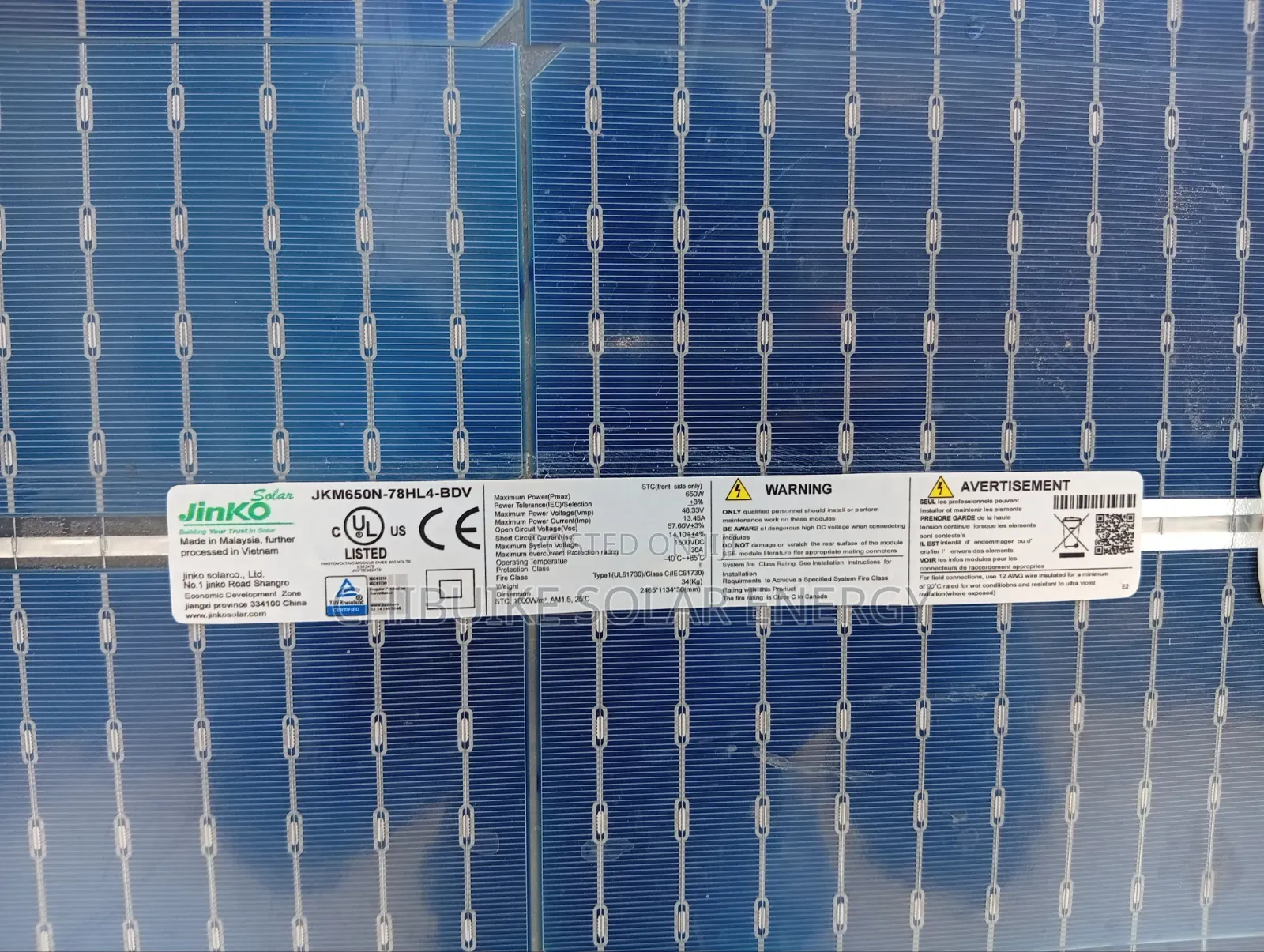 Jinko Solar Panel 650 Watts