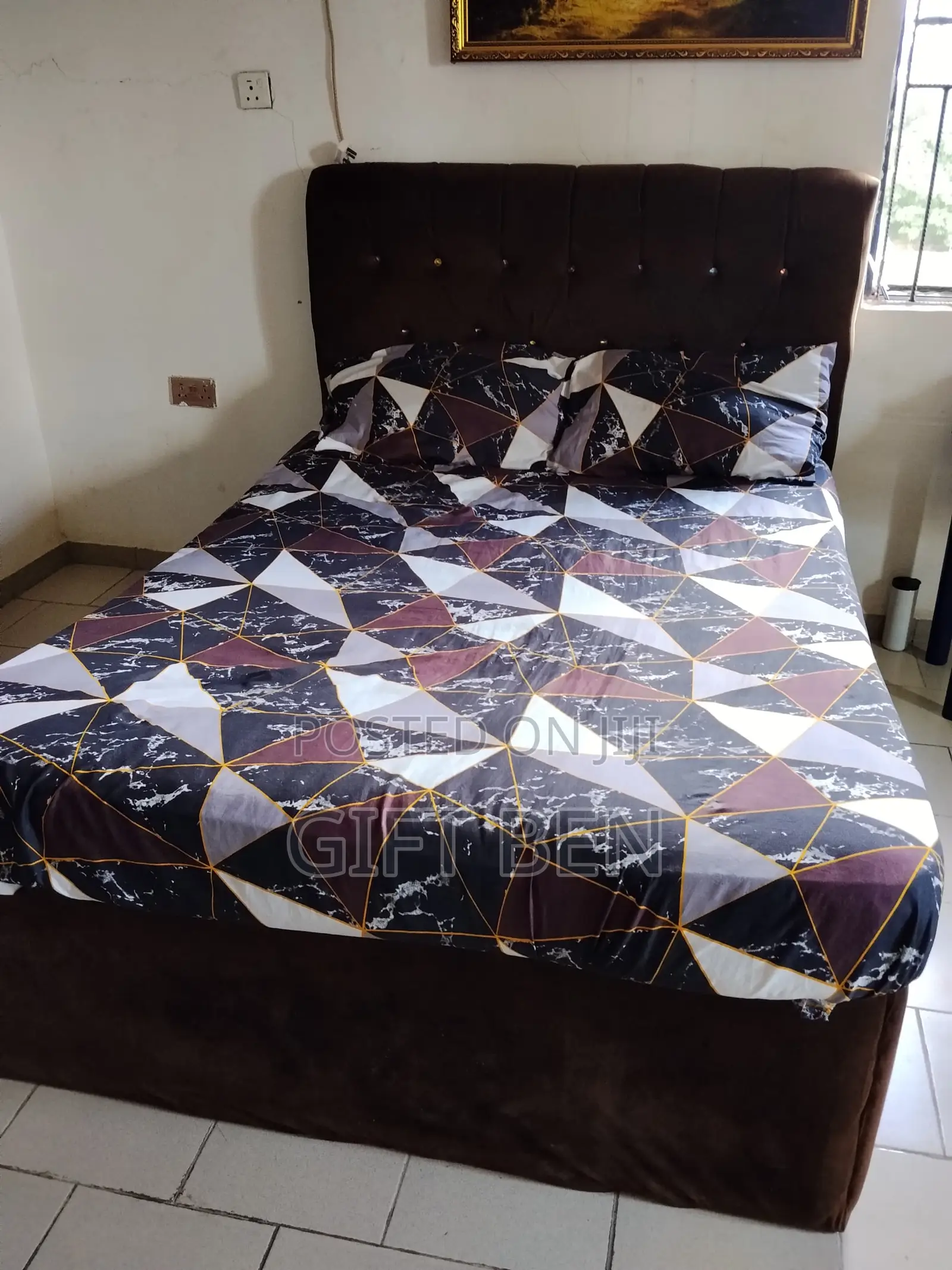 Cozy Brown Bed Frame and Mattress 4X6