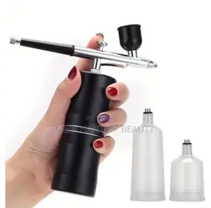 Black Portable Mini Airbrush Kit RechargeableFacial & Makeup Spray Gun