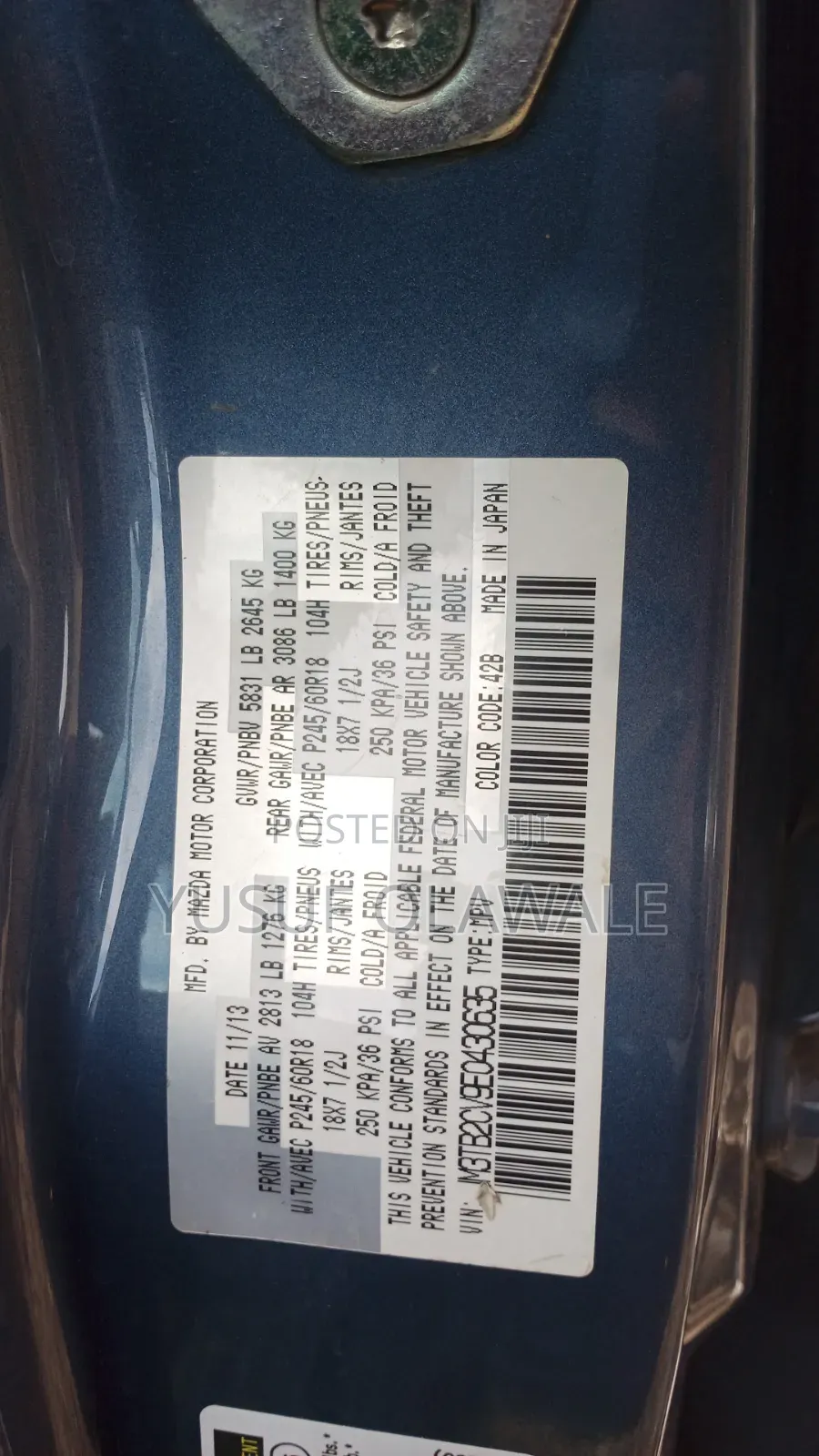 Mazda CX-9 2014 Blue