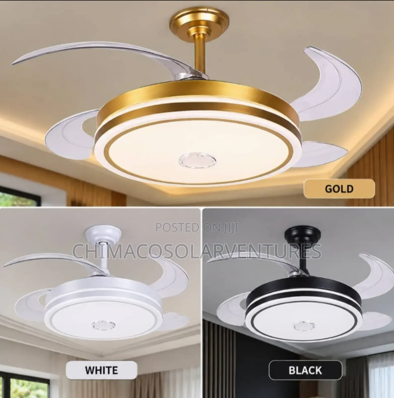 V-Fan Retractable Ceiling Fan With LED Light & Remote Control