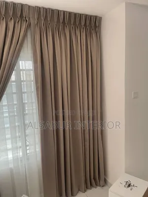 Pleated Design With Plain Curtain