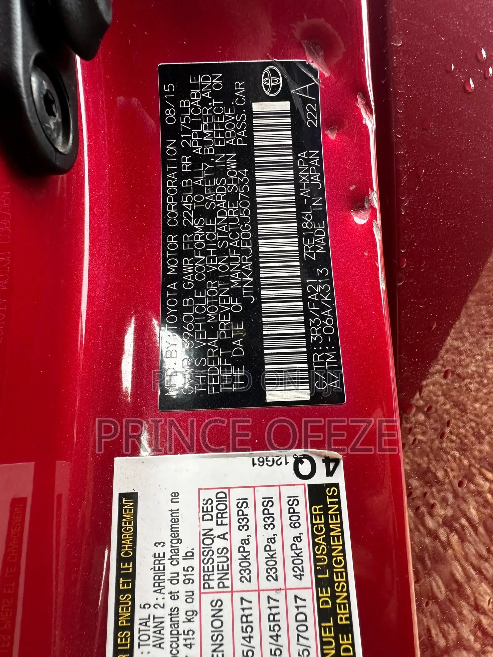 Toyota Corolla 2015 Red