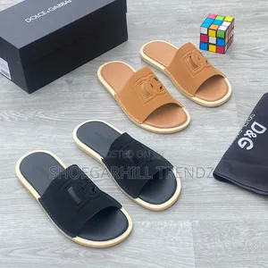 Dolce and Gabana Suede Palm Slippers