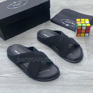Prada Scissors and Crisscross Mens Palm Slippers