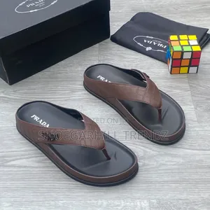 Prada Scissors and Crisscross Mens Palm Slippers