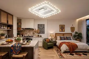 Luxury Crystal Ceiling Light With AC and Bluetooth Speaker