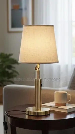 Luxury Bedside Lamp With Linen Fabric Shade - Modern Nightstand Lamp