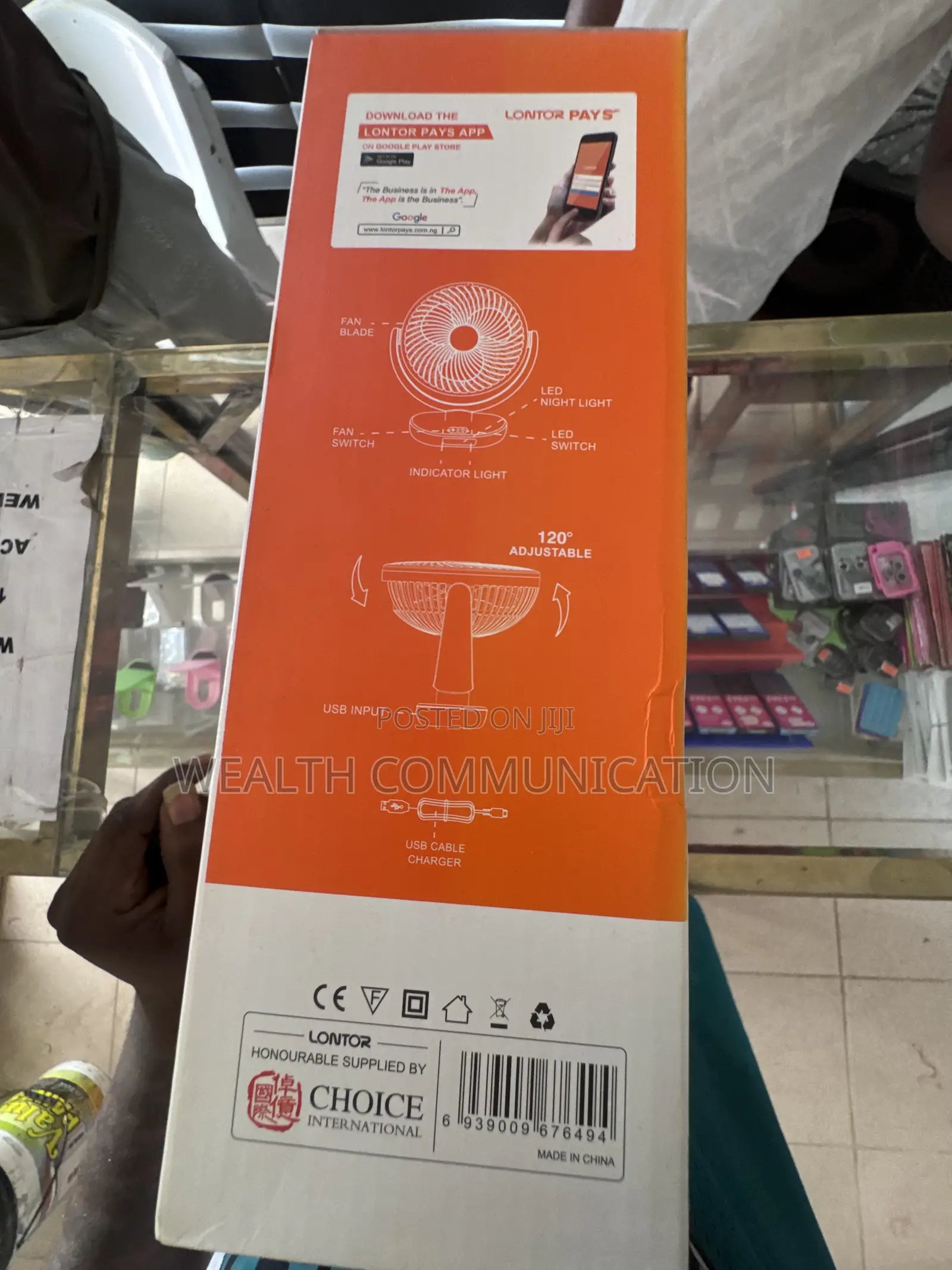 Lontor 6inch Rechargeable Mini Fan