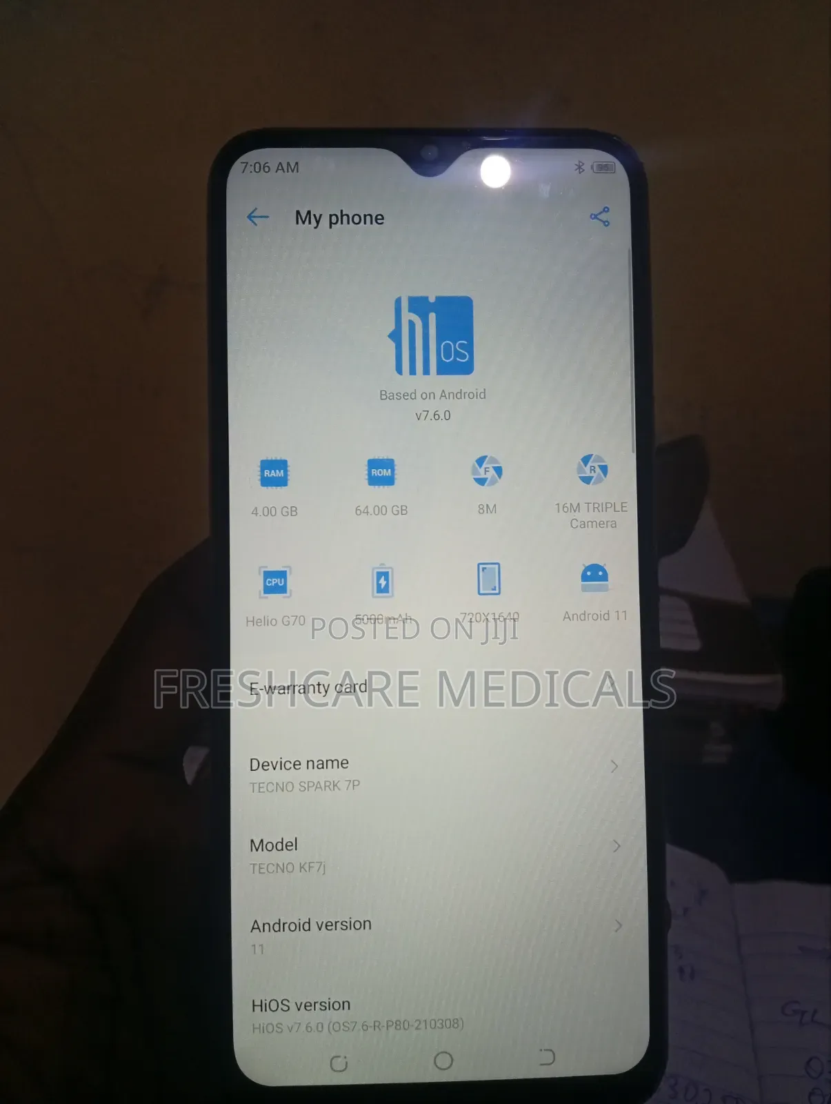 Tecno Spark 7P 64 GB Blue