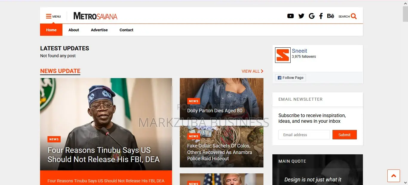 Standard News Website Design
