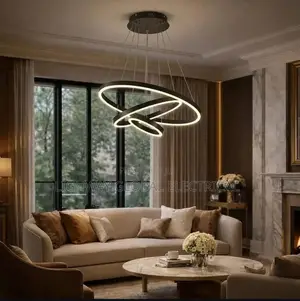 3 in 1 Led Acrylic Black Chandelier